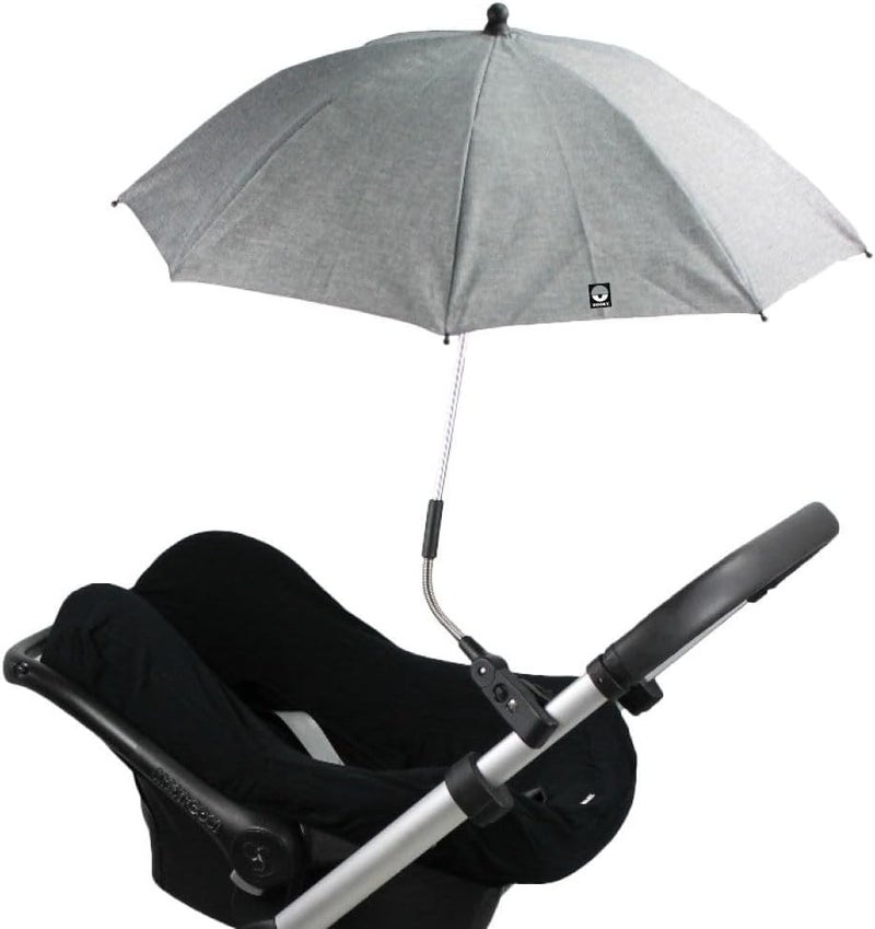 Dooky Universal and Flexible Parasol for Pushchairs/Buggies - UPF 50+ Protection - 180 Degree Flexibility - Flex Technology - Easyfix System - Water Resistant - Grey - Image 3